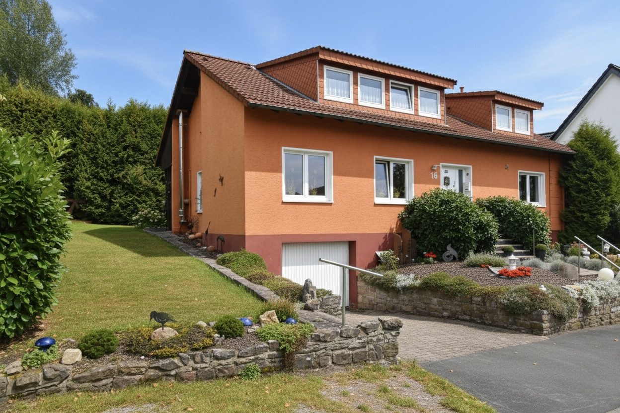 Gepflegtes Haus mit Garten und Kaminofen